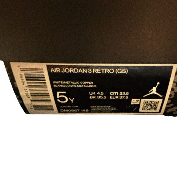 Nike Air‎ Jordan 3 Retro Washington Wizards White Blue DM0967-148 Youth Size 5Y - Picture 12 of 13